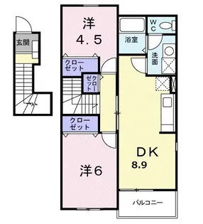 エアリー カーサI【2階】の間取り