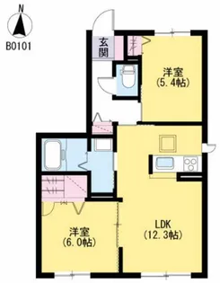 シャーメゾン ナポリ B棟【1階】の間取り