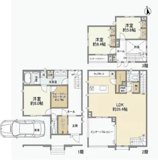 東京都世田谷区祖師谷1【一戸建】の間取り