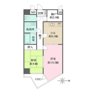 コーポリヴァーストン【5階】の間取り