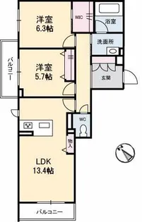 広島県東広島市西条町寺家【マンション】の間取り
