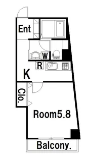 デ・クメール宝町【4階】の間取り