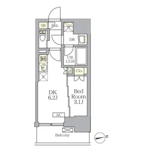 ザ・ライオンズフォーシア文京湯島【3階】の間取り