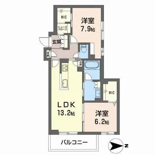 グリーンガーデン東雲【2階】の間取り