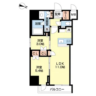 クレストコート池上【9階】の間取り