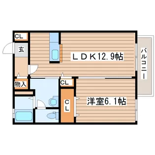 シャーメゾン大和A【1階】の間取り