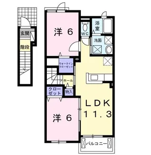 2LDKの間取り画像