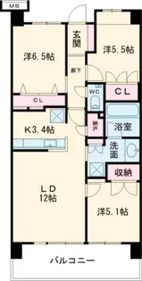 プラウドシティ吉祥寺【8階】の間取り