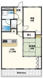 籠屋町アビタシオンII【4階】の間取り