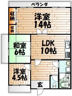 グランドハイツ下二十町【3階】の間取り