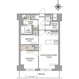 神奈川県川崎市中原区今井仲町【マンション】の間取り