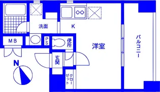 フレックスタワー横浜野毛【10階】の間取り