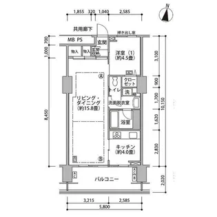東雲キャナルコートCODAN17号棟【5階】の間取り