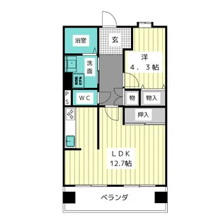 アーバンラフレ虹ヶ丘南5号棟【2階】の間取り