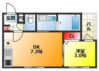 大阪府大阪市東淀川区柴島2【アパート】の間取り