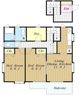 永野貸家【2階】の間取り
