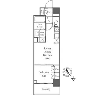 TSーCOURT日本橋浜町【4階】の間取り