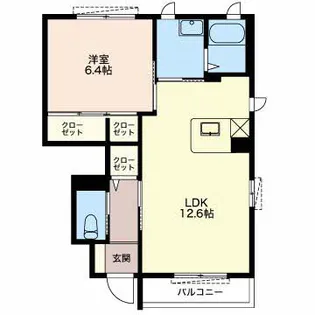 ベル・フルール A【1階】の間取り