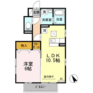 フローラ国分II【1階】の間取り