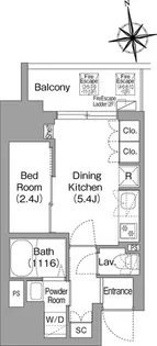 コンフォリア・リヴ北新宿【10階】の間取り