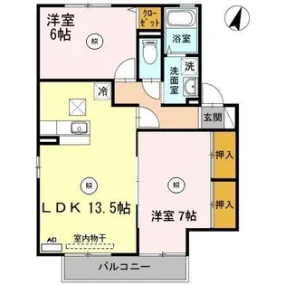 サン カルチェあいおい C【1階】の間取り