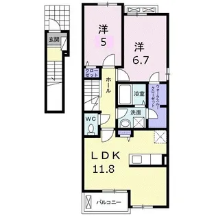 テール リッシュIII【2階】の間取り