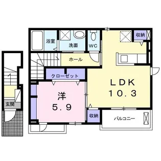 ガ-デンハウスT,Y【2階】の間取り