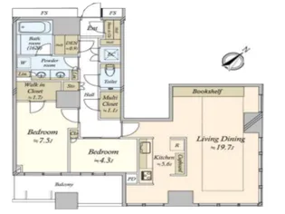 勝どきザ・タワー【51階】の間取り