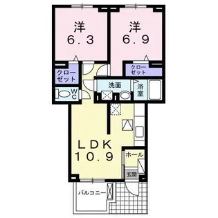 イースト・フィールドレジデンス【1階】の間取り