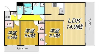 フォレステージュ武庫之荘【3階】の間取り