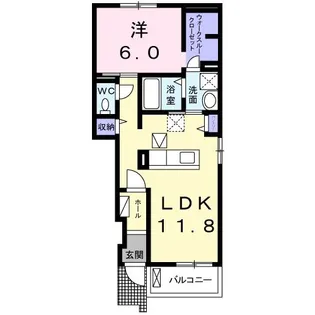 セブンス ドゥI【1階】の間取り