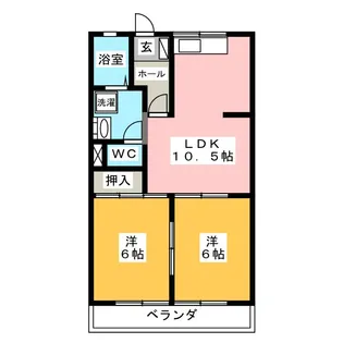 フラワーポリス咲II【2階】の間取り