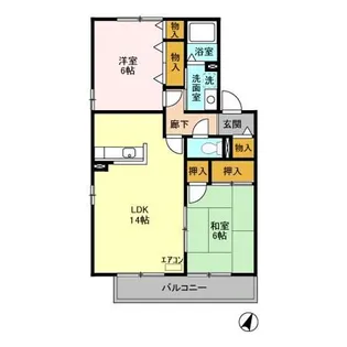 シャインメモリー館 ABCDE【2階】の間取り