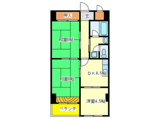 南市岡港友マンション【4階】の間取り