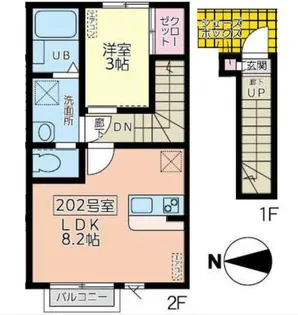 コンフォール南仙台【2階】の間取り