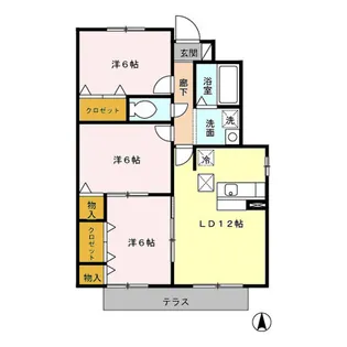 ブランシェコートL II【1階】の間取り