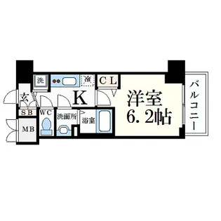 プレサンス松屋町グレース【10階】の間取り