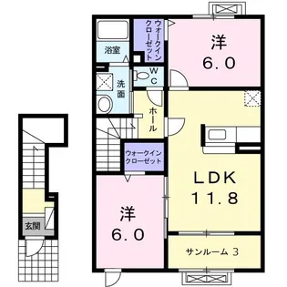 カンパーヌII【2階】の間取り