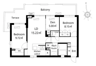 リフレイムファイブ学芸大学【1階】の間取り