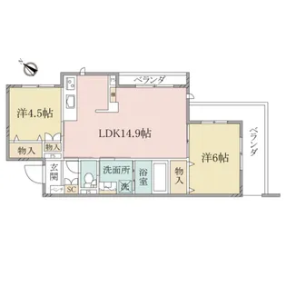 (シニア限定)ヘーベルヴィレッジ小田急相模原~アヴェニール・ニイヤ~【2階】の間取り
