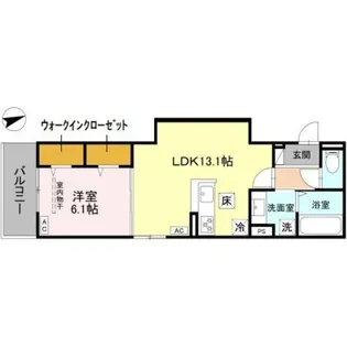 GRAMM下津林WEST【1階】の間取り