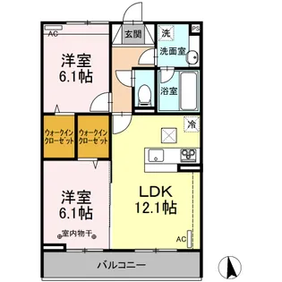 インパクト/ディープディープ【3階】の間取り