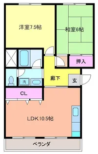 サバーバン1号棟【3階】の間取り