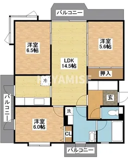 SHU小ヶ倉【4階】の間取り