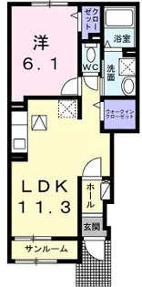 ベルオーブR【1階】の間取り