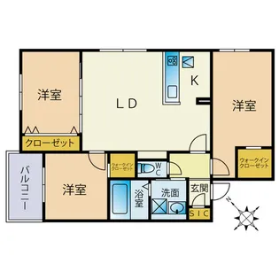 porte-bonheurII( ポルトボヌールII)【4階】の間取り