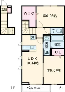 ソレイユ三原台Aの間取り