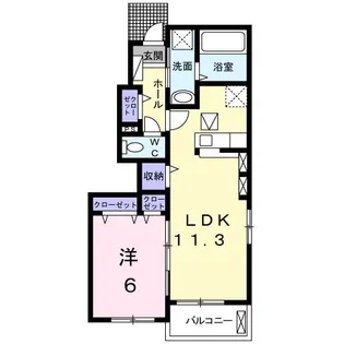 トゥジュールB【1階】の間取り