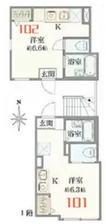 アーバンウェイル田端【1階】の間取り