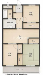 富田グリーンマンション【3階】の間取り